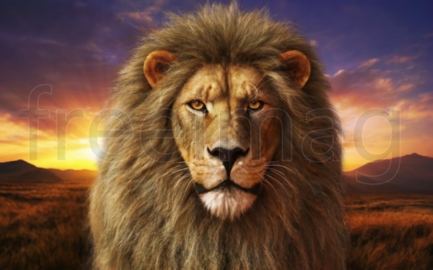 Ilustración de retrato de león de animal salvaje IA generativa