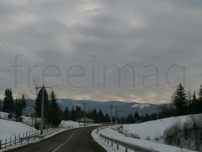 Carretera paisaje de invierno