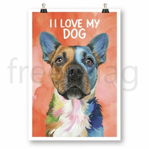 I LOVE MY DOG,, poster, vibrant