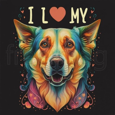 I LOVE MY DOG,, poster, vibrant