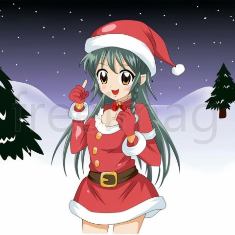 Feliz navidad  illustration, anime