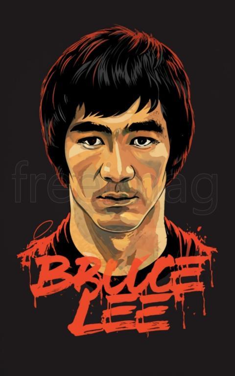 Ilustraciones de Bruce Lee para diseño de camisetas