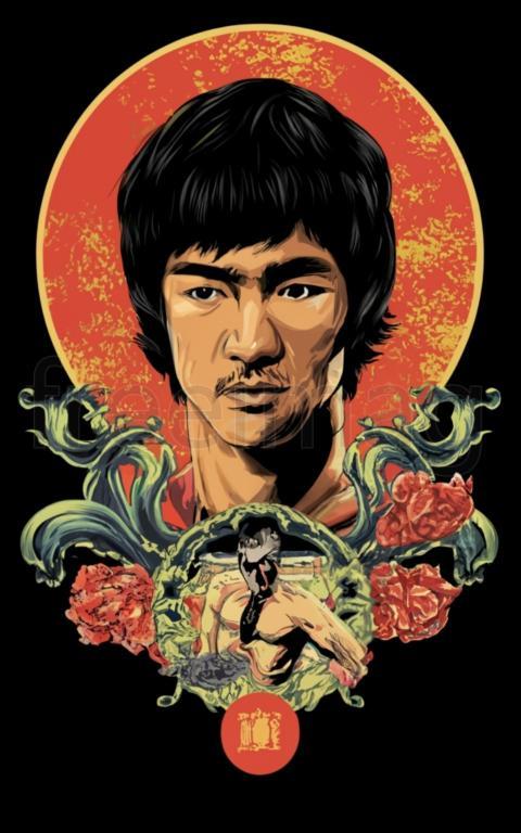 Ilustraciones de Bruce Lee para diseño de camisetas