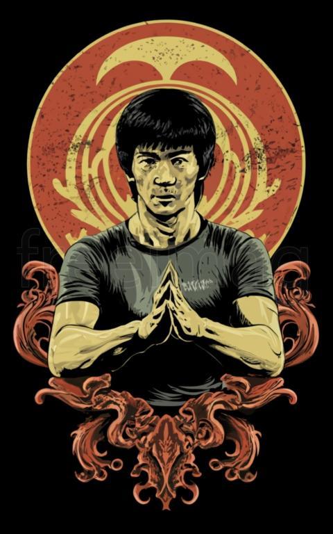Ilustraciones de Bruce Lee para diseño de camisetas