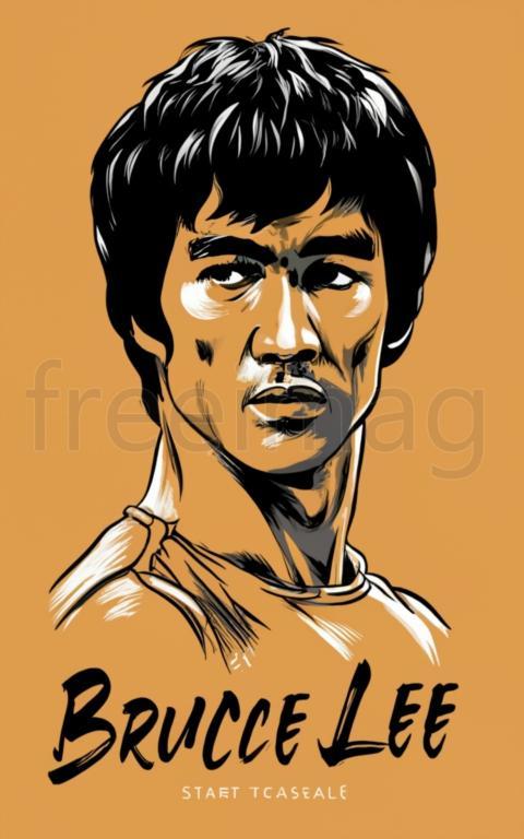 Ilustraciones de Bruce Lee para diseño de camisetas
