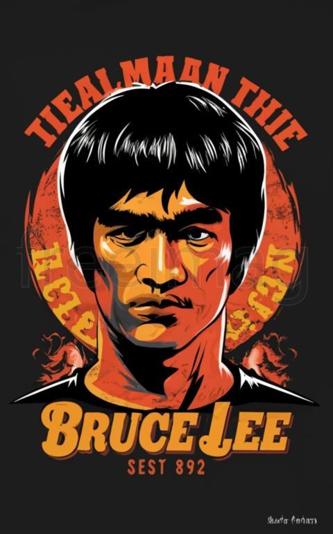Ilustraciones de Bruce Lee para diseño de camisetas