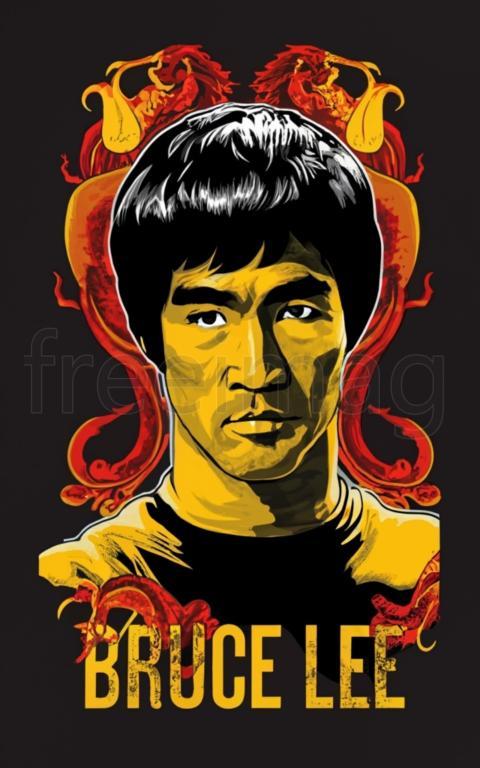 Ilustraciones de Bruce Lee para diseño de camisetas