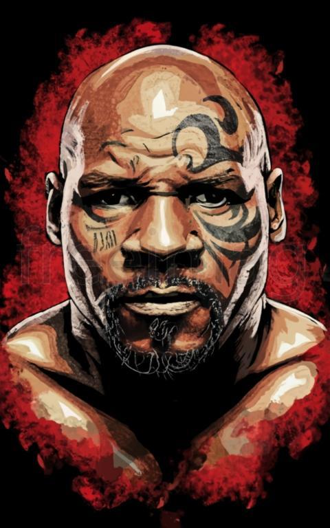 Ilustraciones de Mike Tyson boxeando para diseño de camisetas fondos para móviles