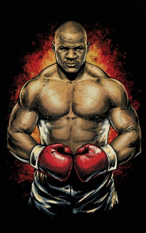 Ilustraciones de boxeador para diseño de camisetas y fondos móviles