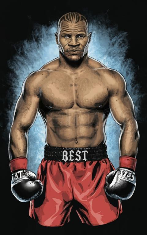 Ilustracion de boxeador con texto best para diseño de camisetas