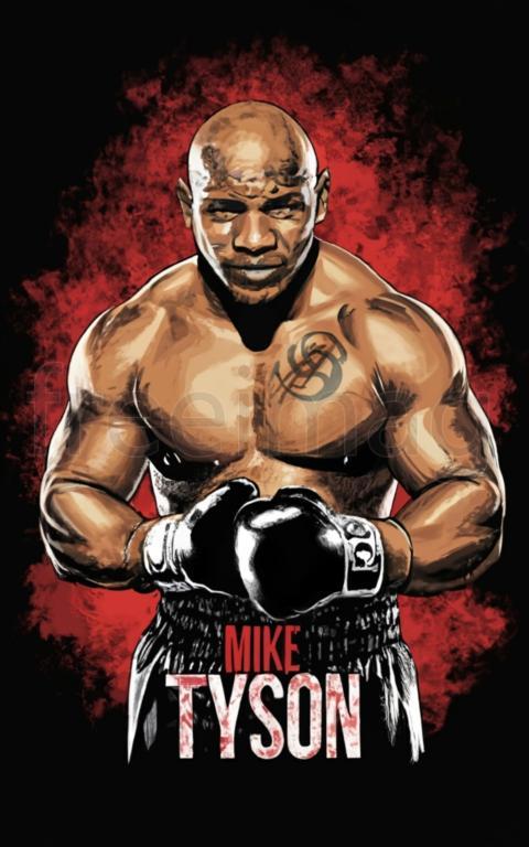 Ilustraciones de Mike Tyson boxeando para diseño de camisetas