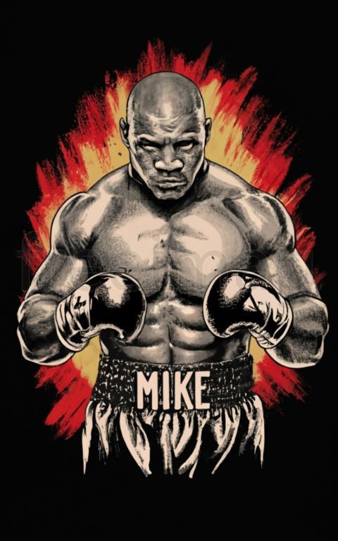 Ilustraciones de Mike Tyson boxeando para diseño de camisetas