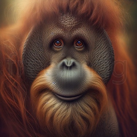 Retrato hiperrealista de alta calidad de un mono orangután