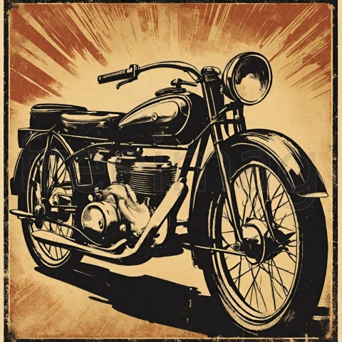 Cartel vintage de una motocicleta