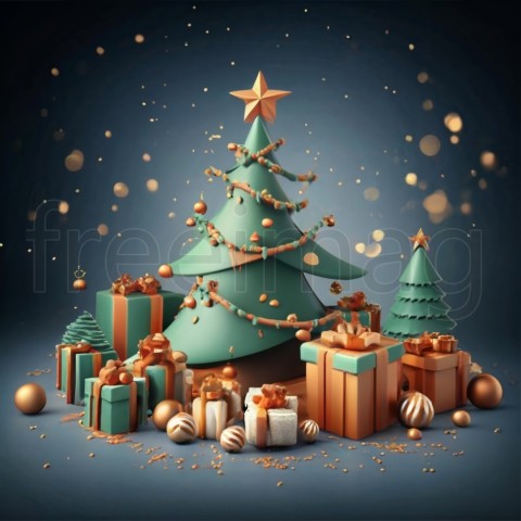 Espíritu Navideño: Árbol Decorado y Regalos para una Feliz Navidad