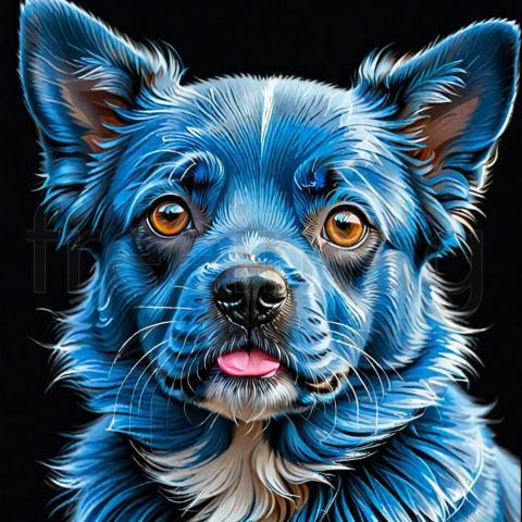 Pintura abstracta cachorro fondo negro generativo Ai