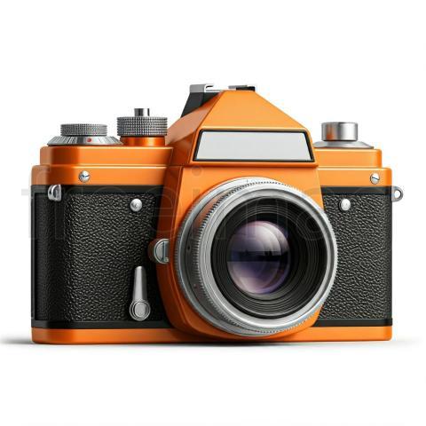 ¡Descarga Ahora! Imagen de Cámara Vintage Naranja