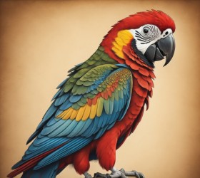 Hermoso loro guacamayo rojo