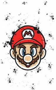 Super Mario  Salpicaduras de acuarela en un estilo de arte digital